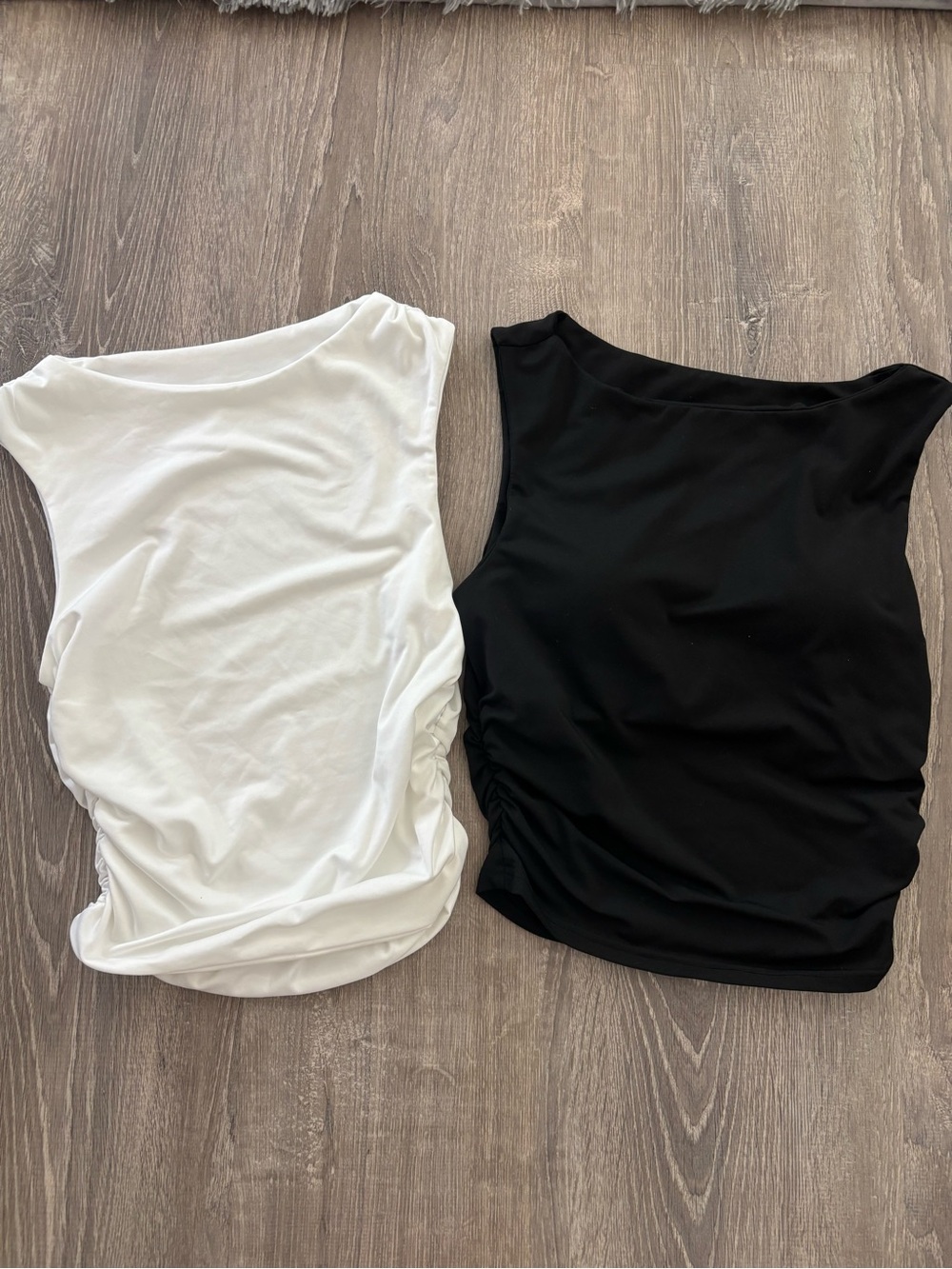 Basic High Neck Ruched Crop Top Bundle (S)